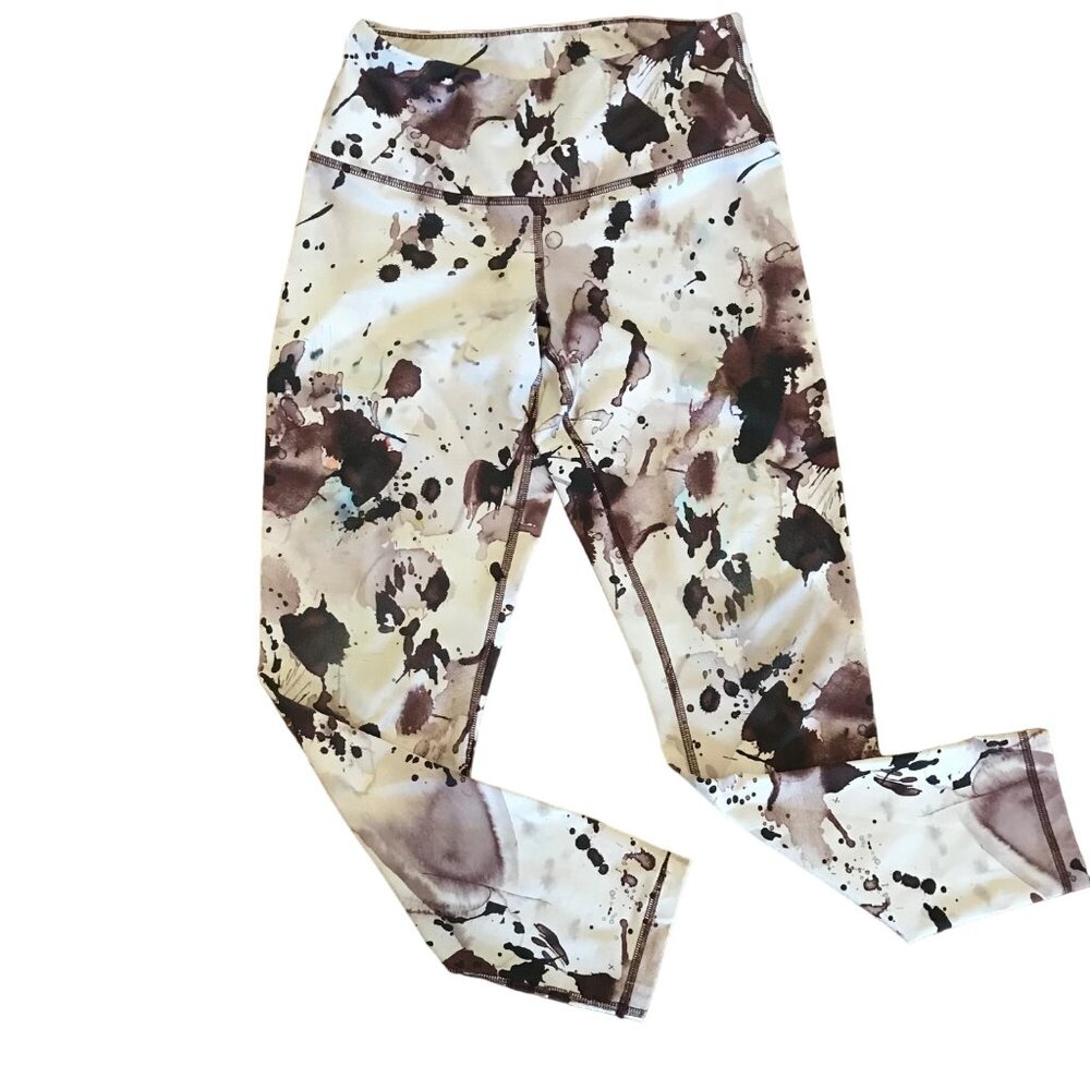 Z By Zella Women's Paint Splatter Print Athletic Crop Leggings Size S Workout